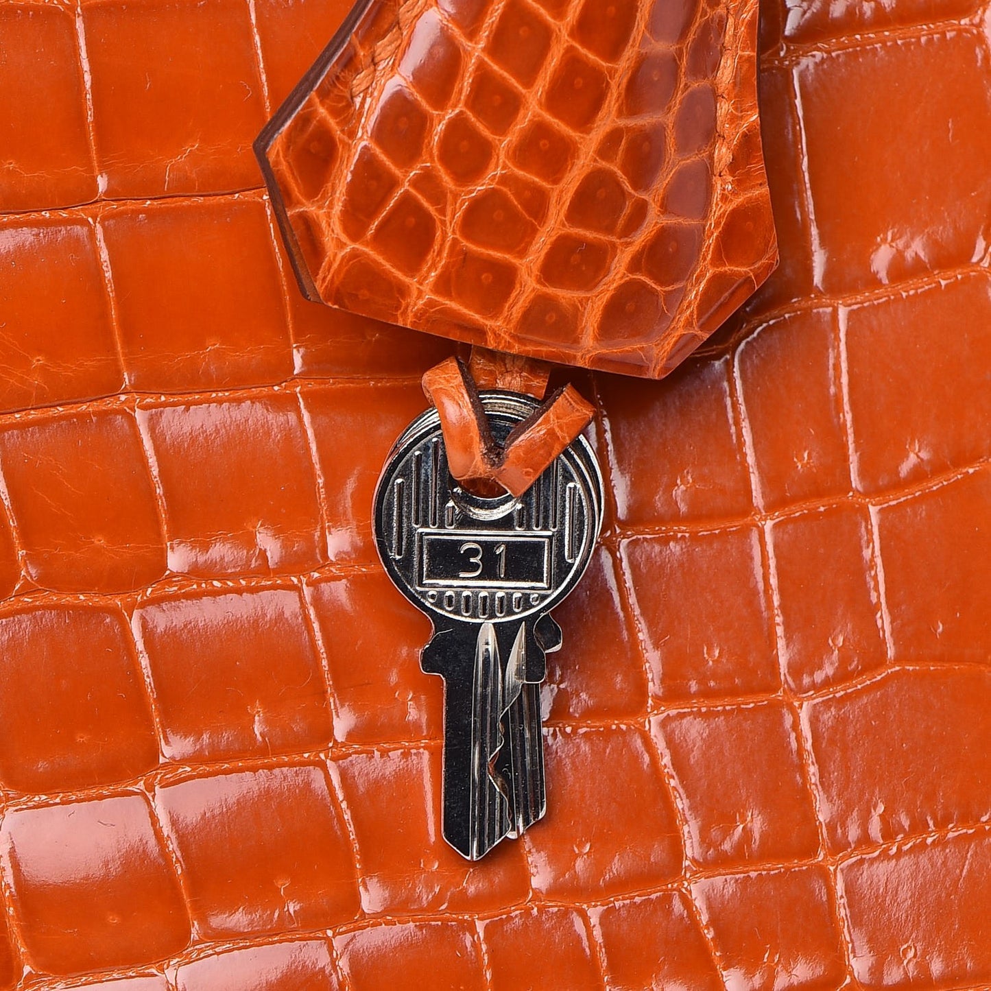 Shiny Niloticus Crocodile Birkin 25 Orange