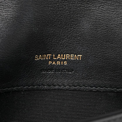 Saint Laurent Canvas Striped Phone Holder Crossbody Beige Black 6 of 11