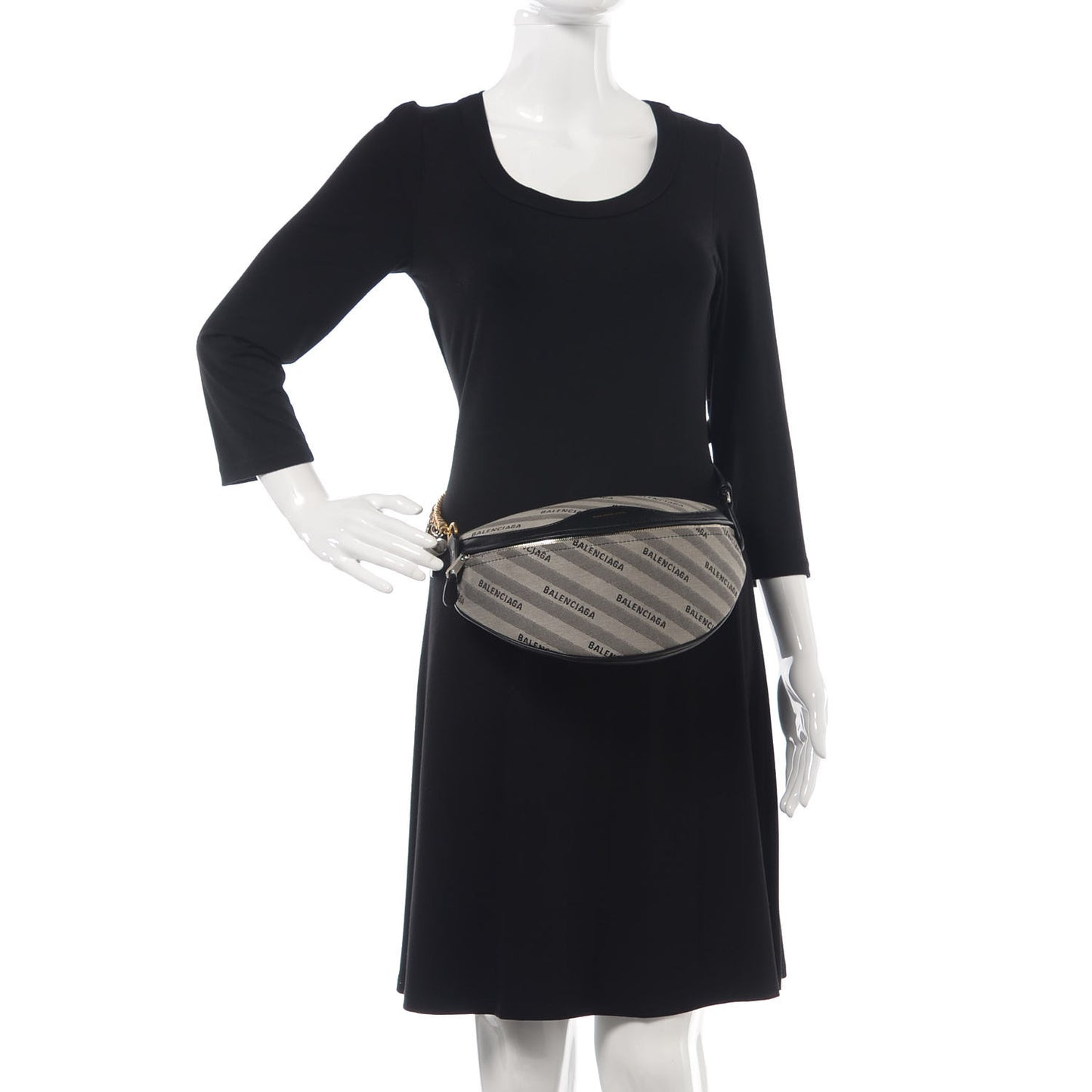Canvas Jacquard Diagonal Allover Logo XS Souvenir Belt Bag Gris