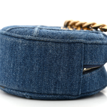 Chanel Denim Quilted Chanel 19 Round Clutch With Chain Blue 10 of 11