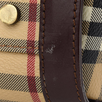Burberry Haymarket Check Satchel Dark Tan 12 of 13
