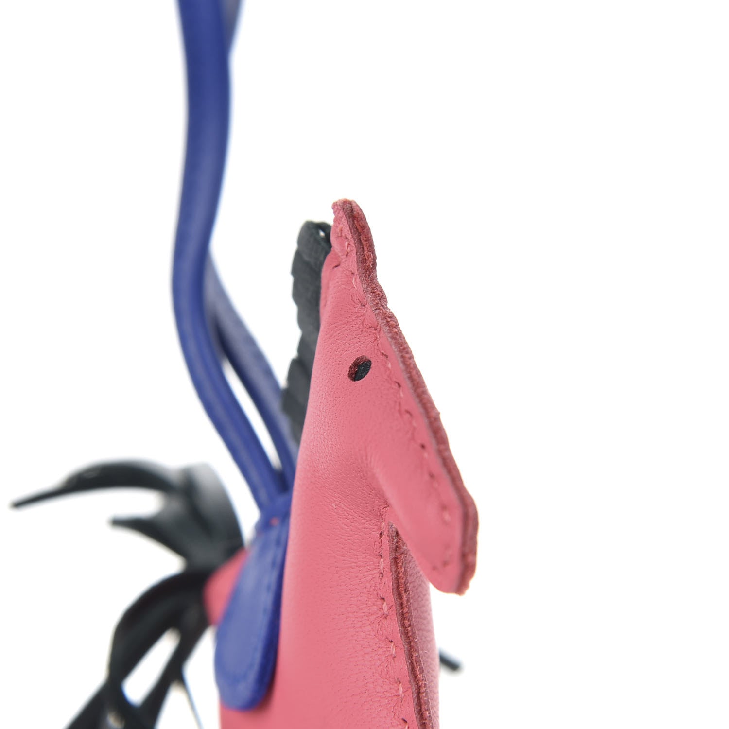 Hermes Milo Lambskin Grigri Rodeo Horse Bag Charm PM Rose Azalee Vert Cypress Bleu Electrique 3 of 5