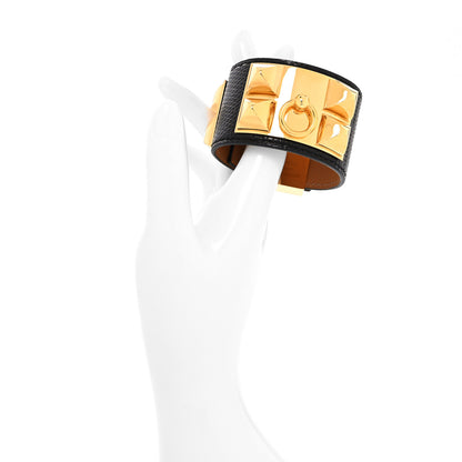 Hermes Lizard Collier De Chien CDC Bracelet T1 Black 2 of 5