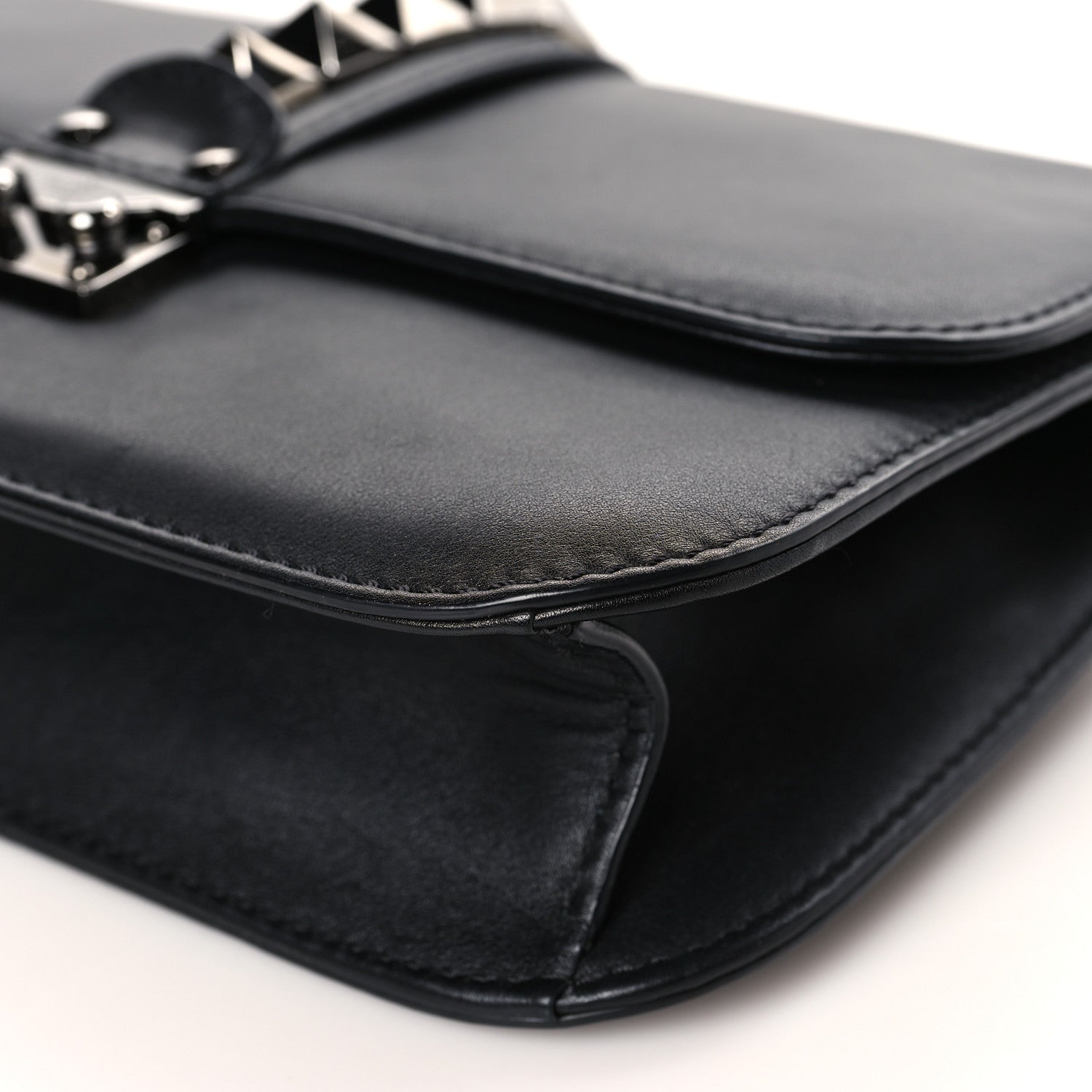 Valentino Garavani Vitello Medium Glam Lock Rockstud Flap Black 8 of 8
