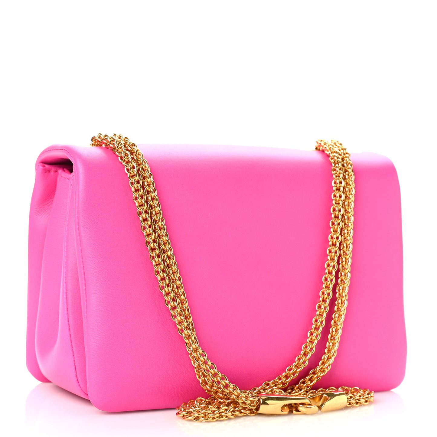 Nappa One Stud Chain Clutch Pink PP
