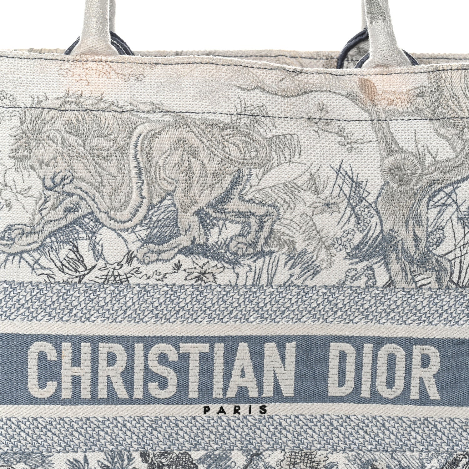 Christian Dior Gradient Canvas Embroidered Large Dioriviera Toile De Jouy Book Tote Blue Blue 8 of 15