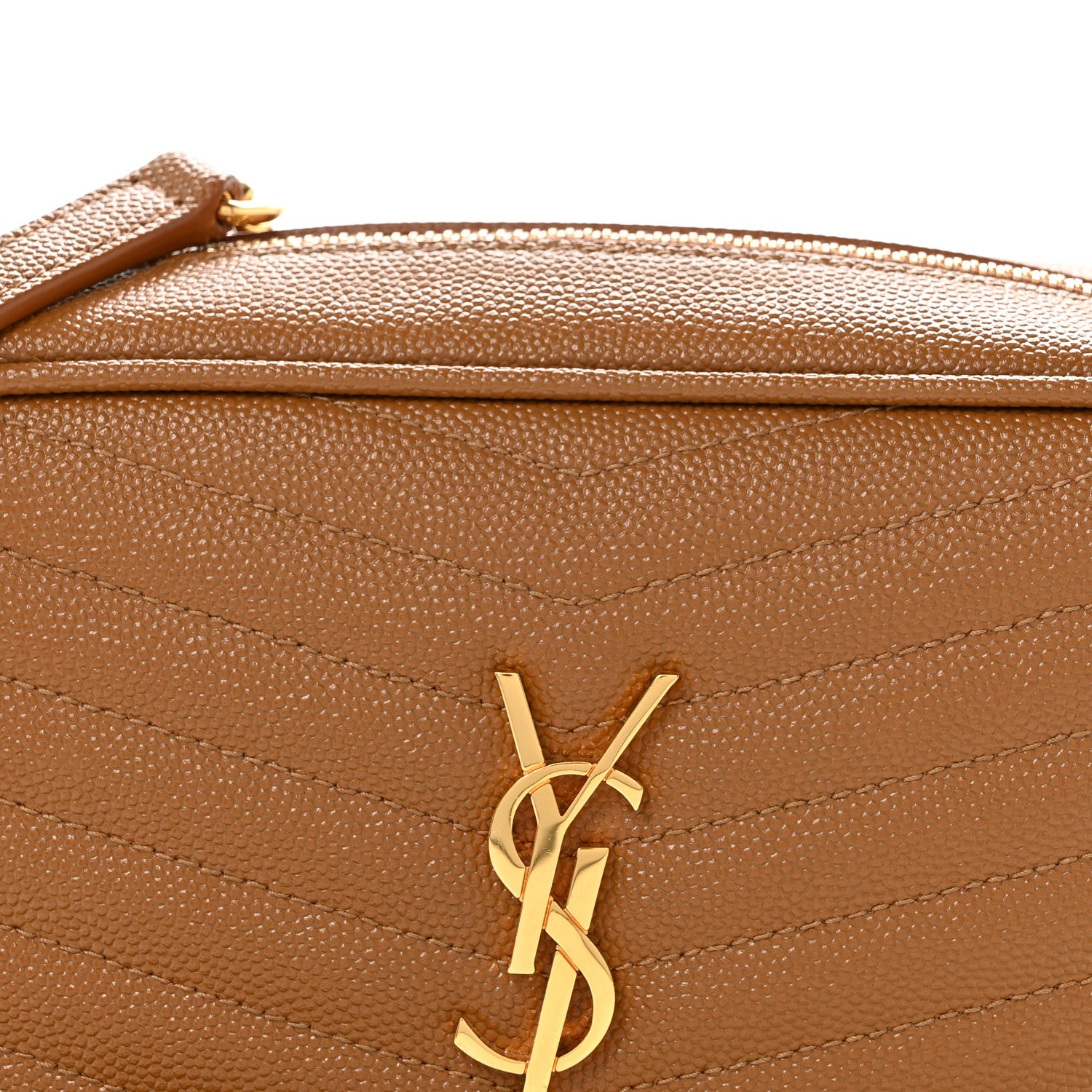 Saint Laurent Grain De Poudre Matelasse Monogram Mini Lou Camera Bag Dark Natural 8 of 12
