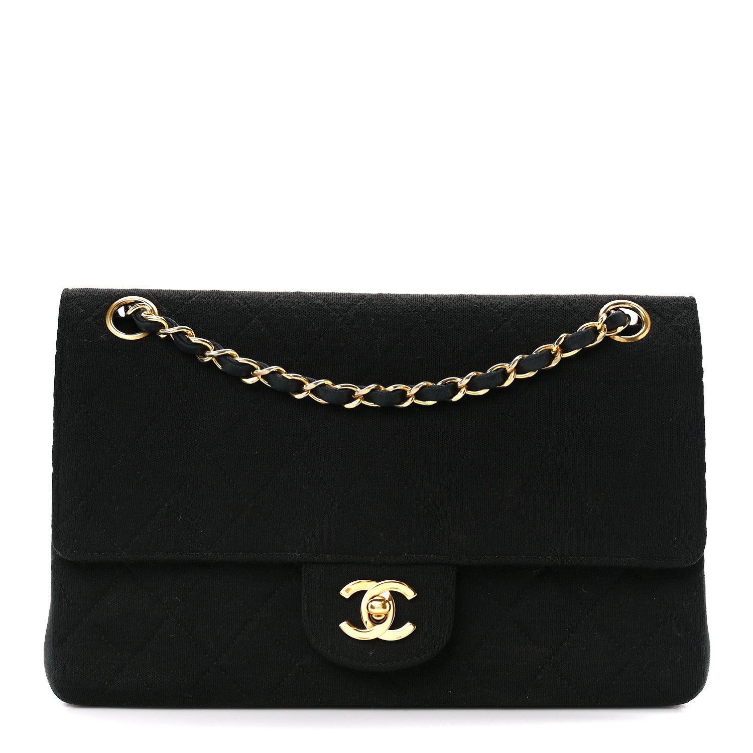 Chanel Jersey Quilted Medium Double Flap Black 1 of 11