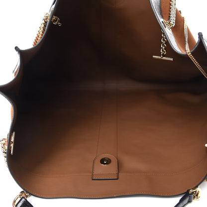 Gucci Suede Patent Maxi Rajah Chain Tote Nocciola Black 5 of 10