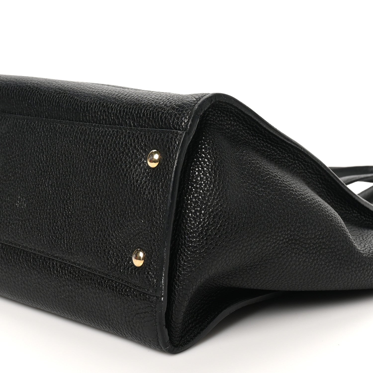 Salvatore Ferragamo Hammered Calfskin Double Handle Large Amy Tote Black 9 of 9