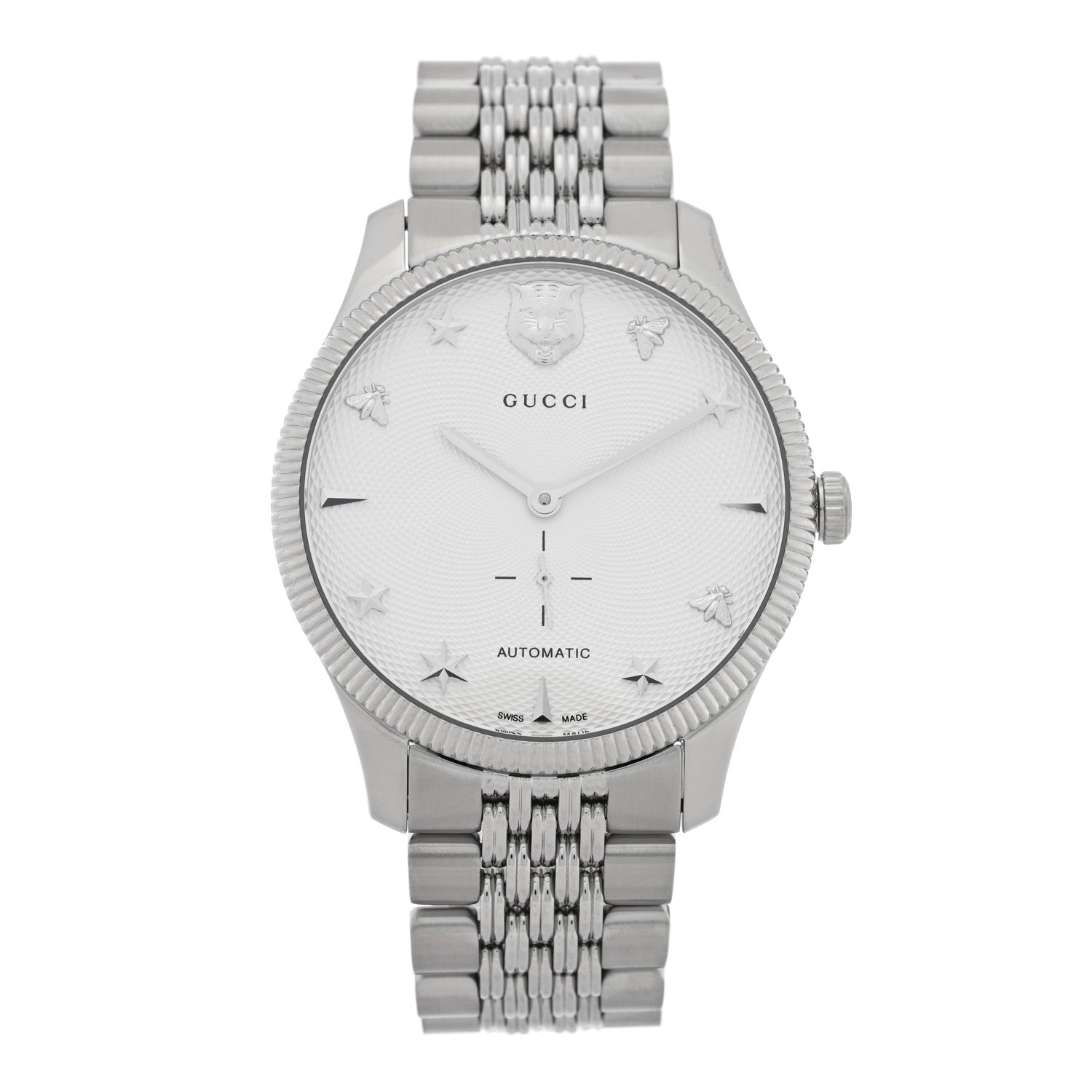 Gucci Stainless Steel 40mm G-Timeless Charm Automatic Watch 1 of 4