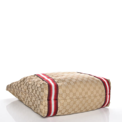 Gucci GG Monogram Medium Web Handle Vertical Tote Red 4 of 7