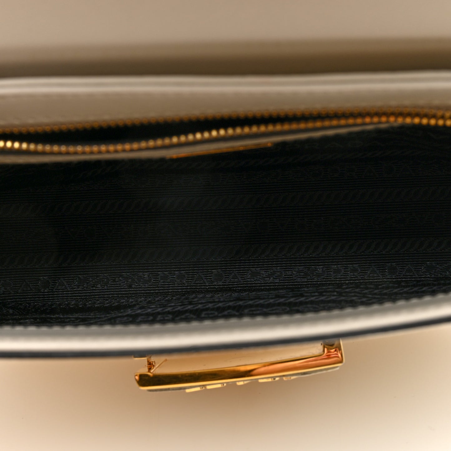 Saffiano Lux Embleme Flap Shoulder Bag White