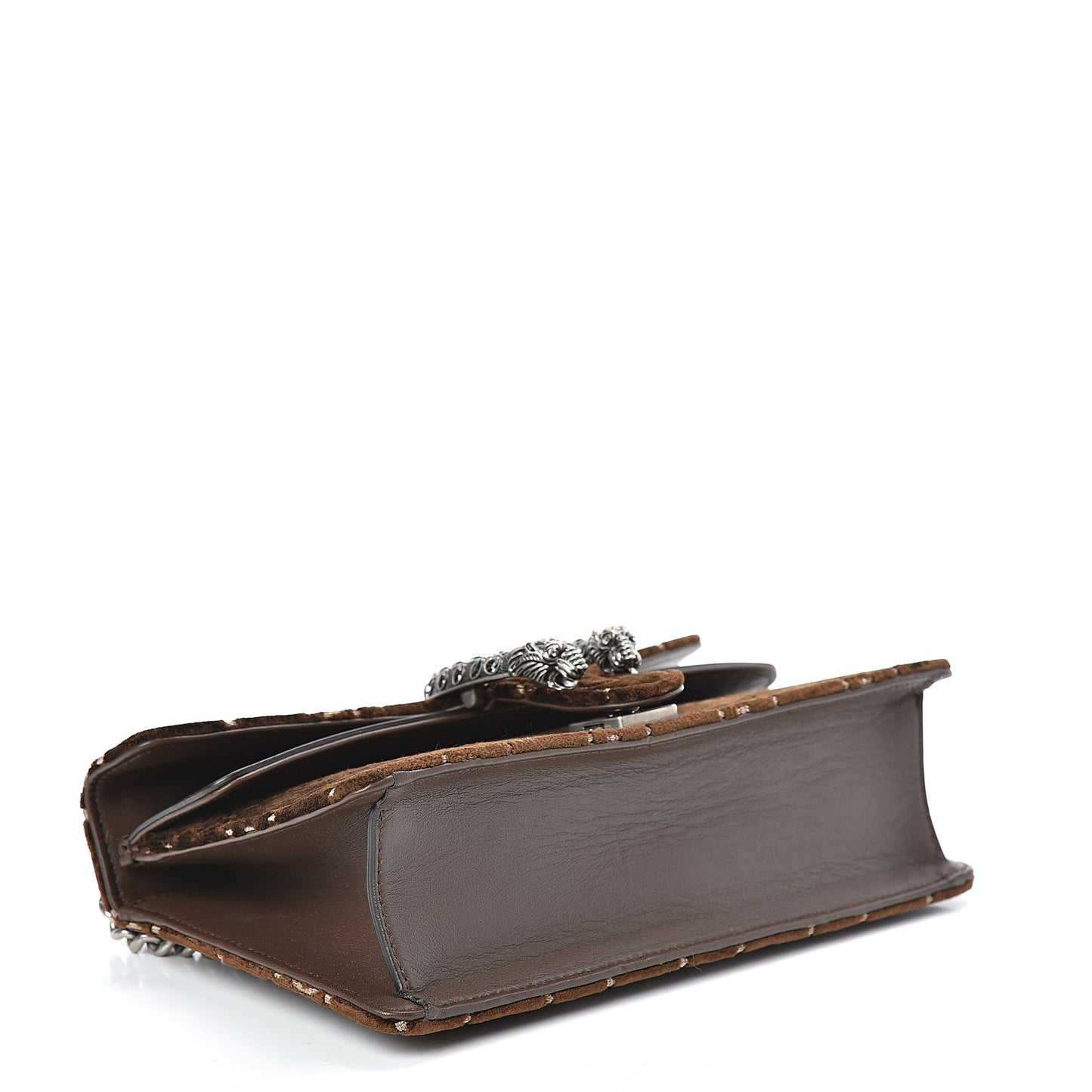 Velvet Moon Calfskin Crystal GG Monogram Small Dionysus Shoulder Bag Brown Vintage Cocoa Black Diamond