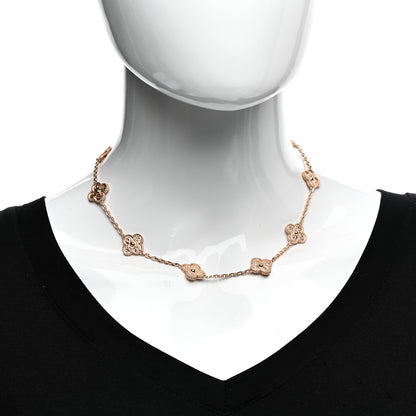 Van Cleef & Arpels 18K Rose Gold 10 Motifs Vintage Alhambra Necklace 2 of 4