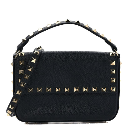 Valentino Garavani Grainy Calfskin Rockstud Crossbody Pouch Black 1 of 9