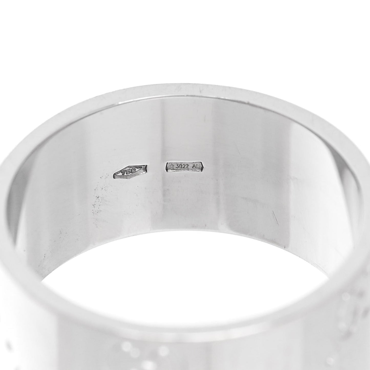 18K White Gold Wide Icon Ring 55 7.25