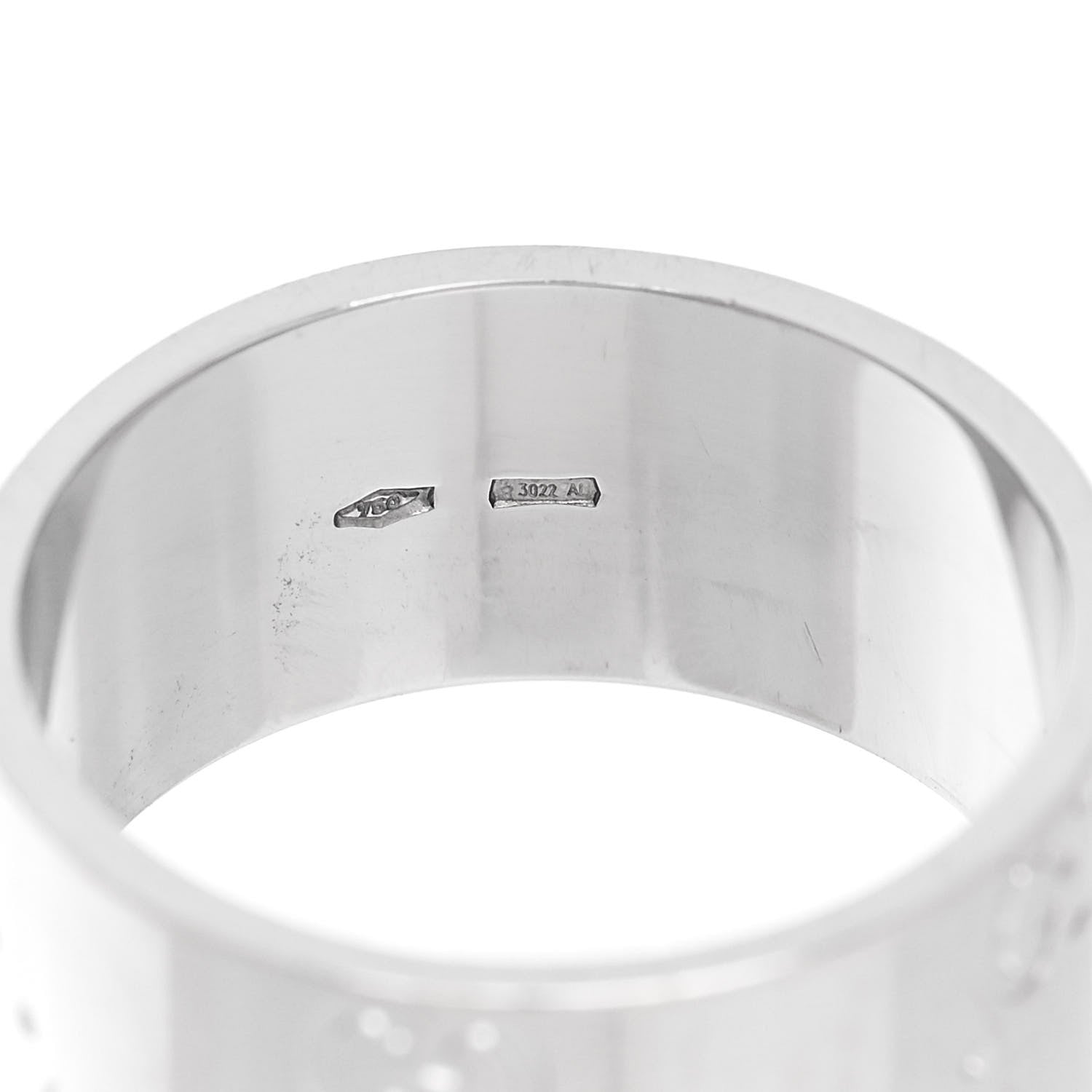 Gucci 18K White Gold Wide Icon Ring 55 7.25 6 of 6