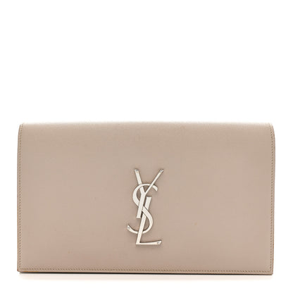 Saint Laurent Grain De Poudre Classic Kate Monogram Clutch Nude Powder 1 of 9