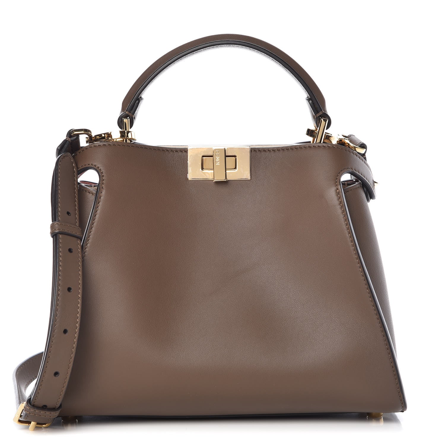 Fendi Vitello Tahiti Burro Bi-Color Medium Peekaboo Iconic Essentially Satchel Maya Camelia Confetto 1 of 15