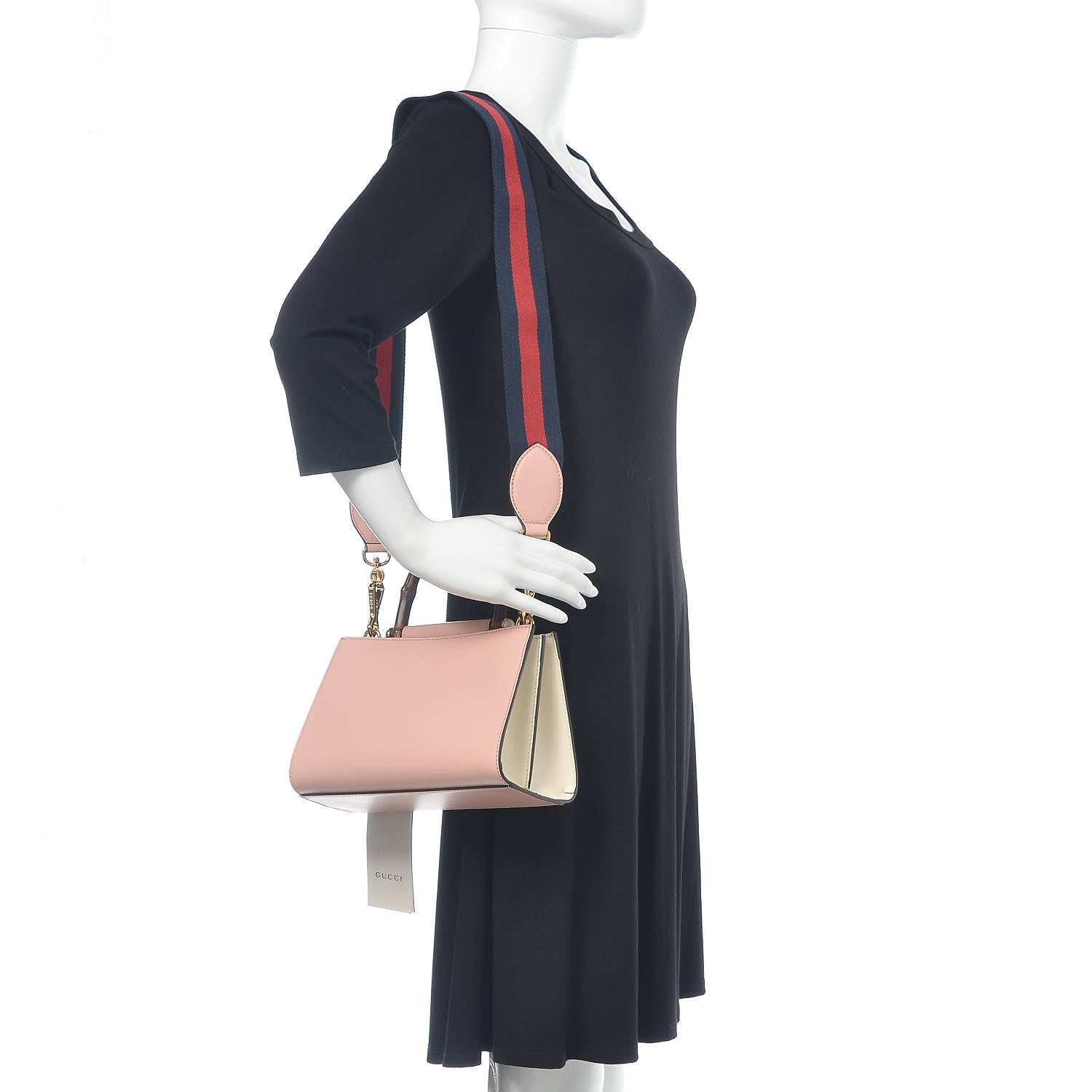 Gucci Nappa Bamboo Web Mini Nymphaea Top Handle Bag Perfect Pink Mystic White 2 of 11
