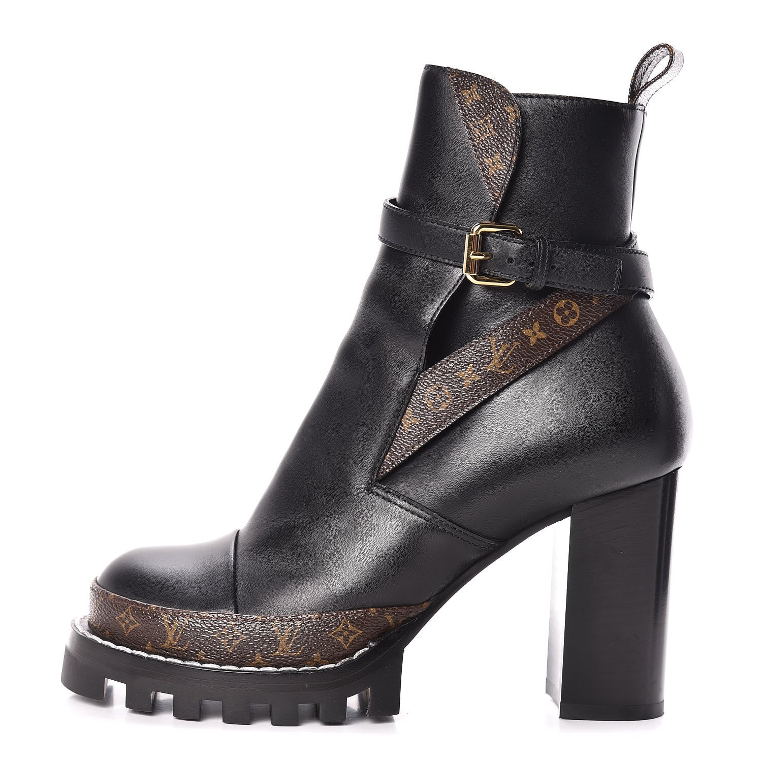 Louis Vuitton Calfskin Monogram Star Trail Ankle Boots 38 Black 1 of 8