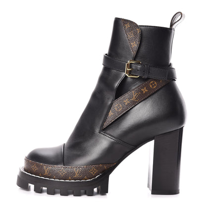 Louis Vuitton Calfskin Monogram Star Trail Ankle Boots 38 Black 1 of 8