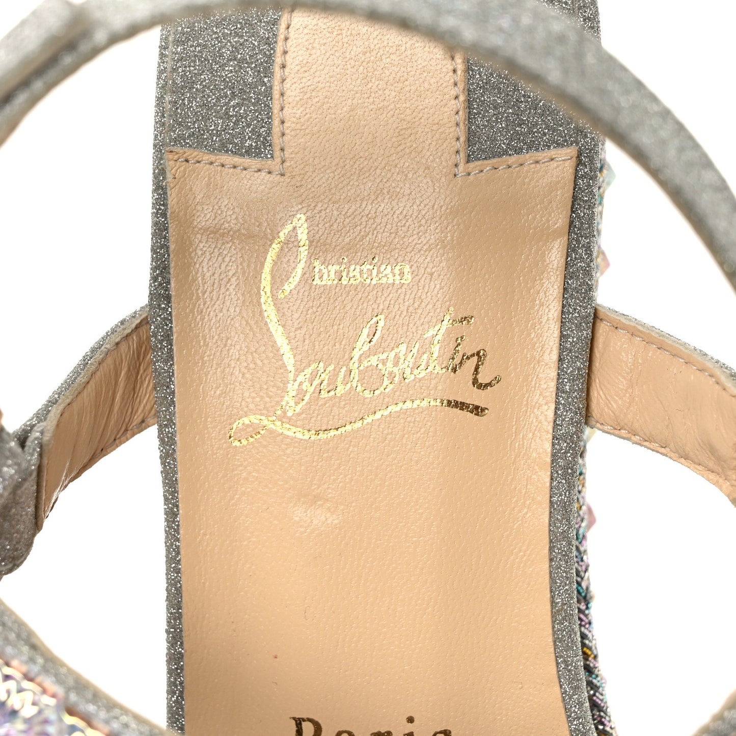 Glitter Pira Ryad 60 Platform Sandals 39 Silver