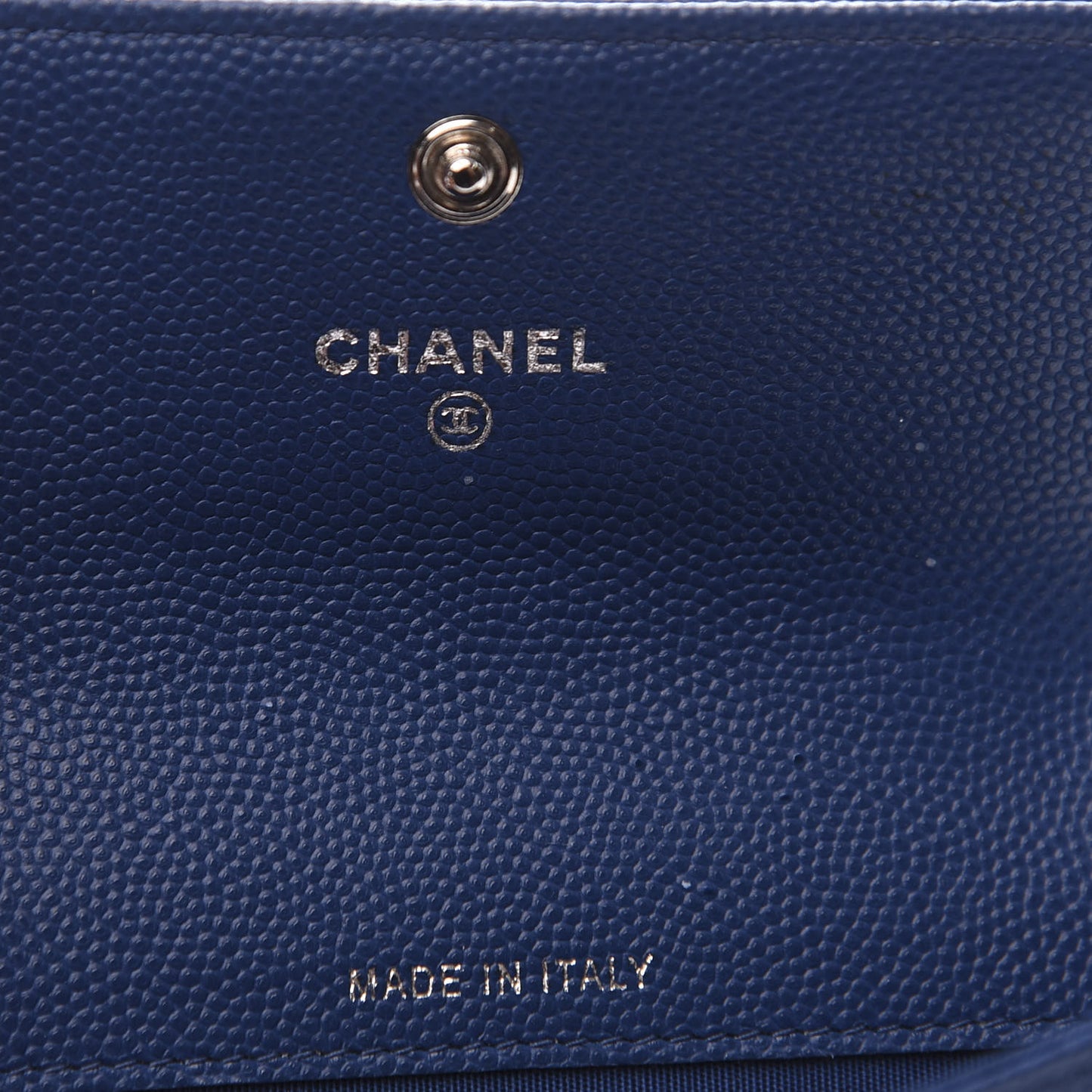 Caviar Quilted Boy Flap Card Holder Wallet Blue