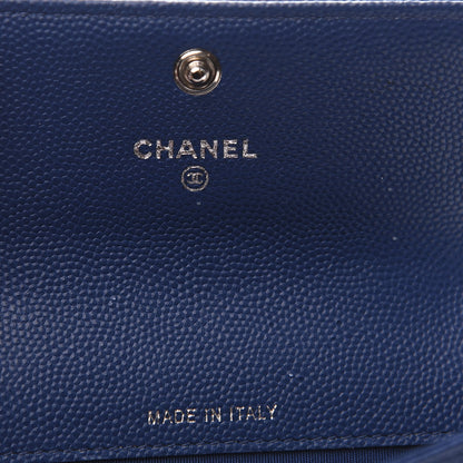 Chanel Caviar Quilted Boy Flap Card Holder Wallet Blue 5 of 8