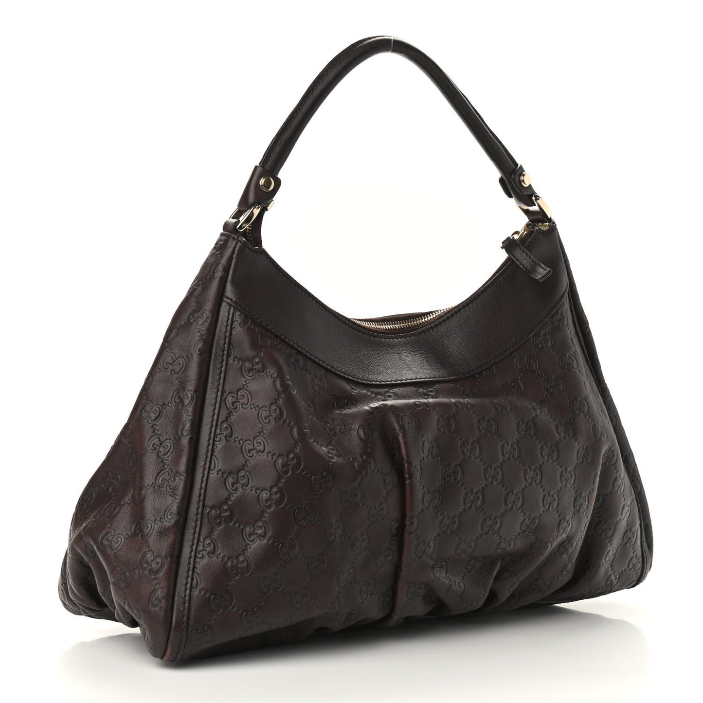 Guccissima Large D Ring Hobo Chocolate