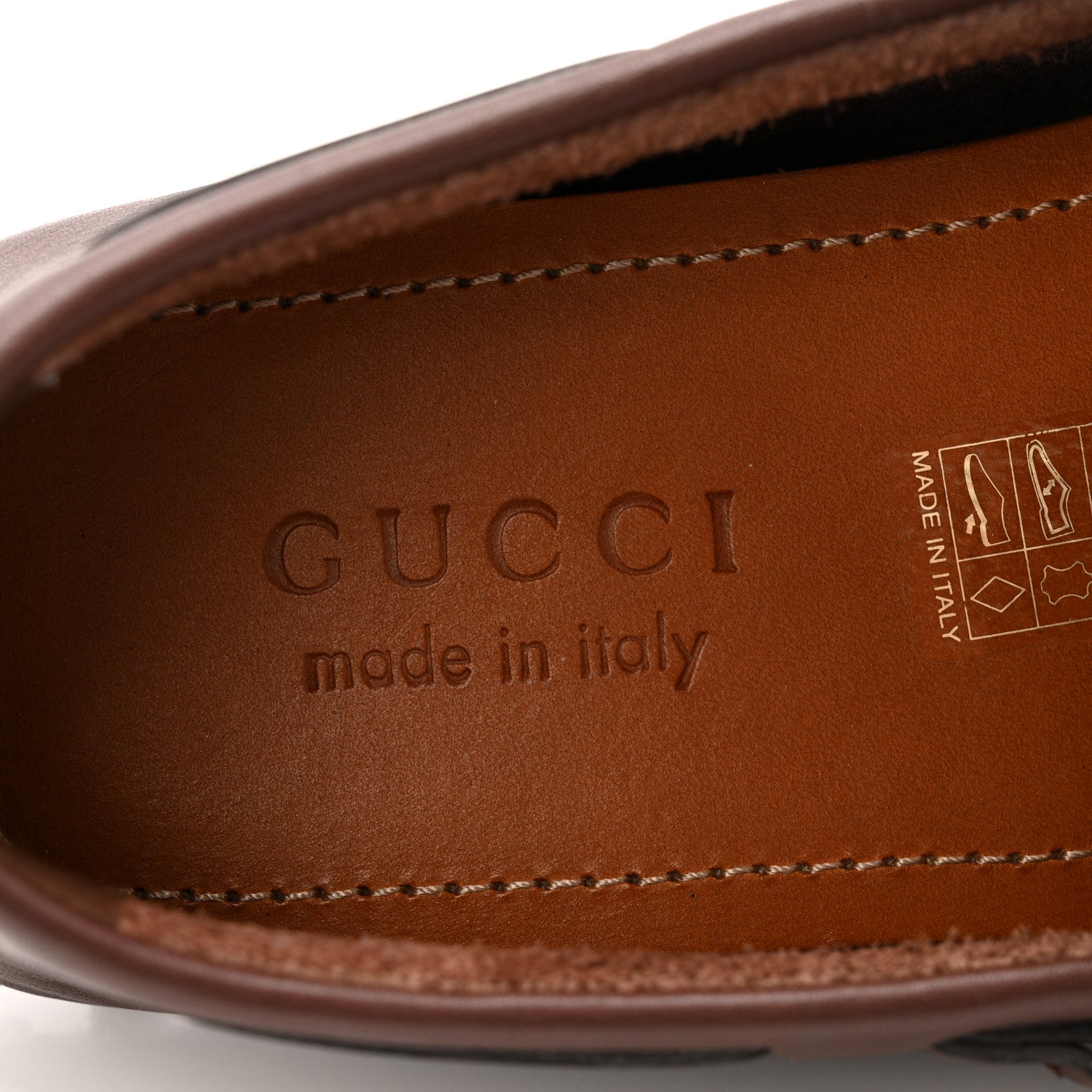 Gucci Calfskin Fringe Interlocking G Mens Driver Loafers 8 Brown 7 of 12