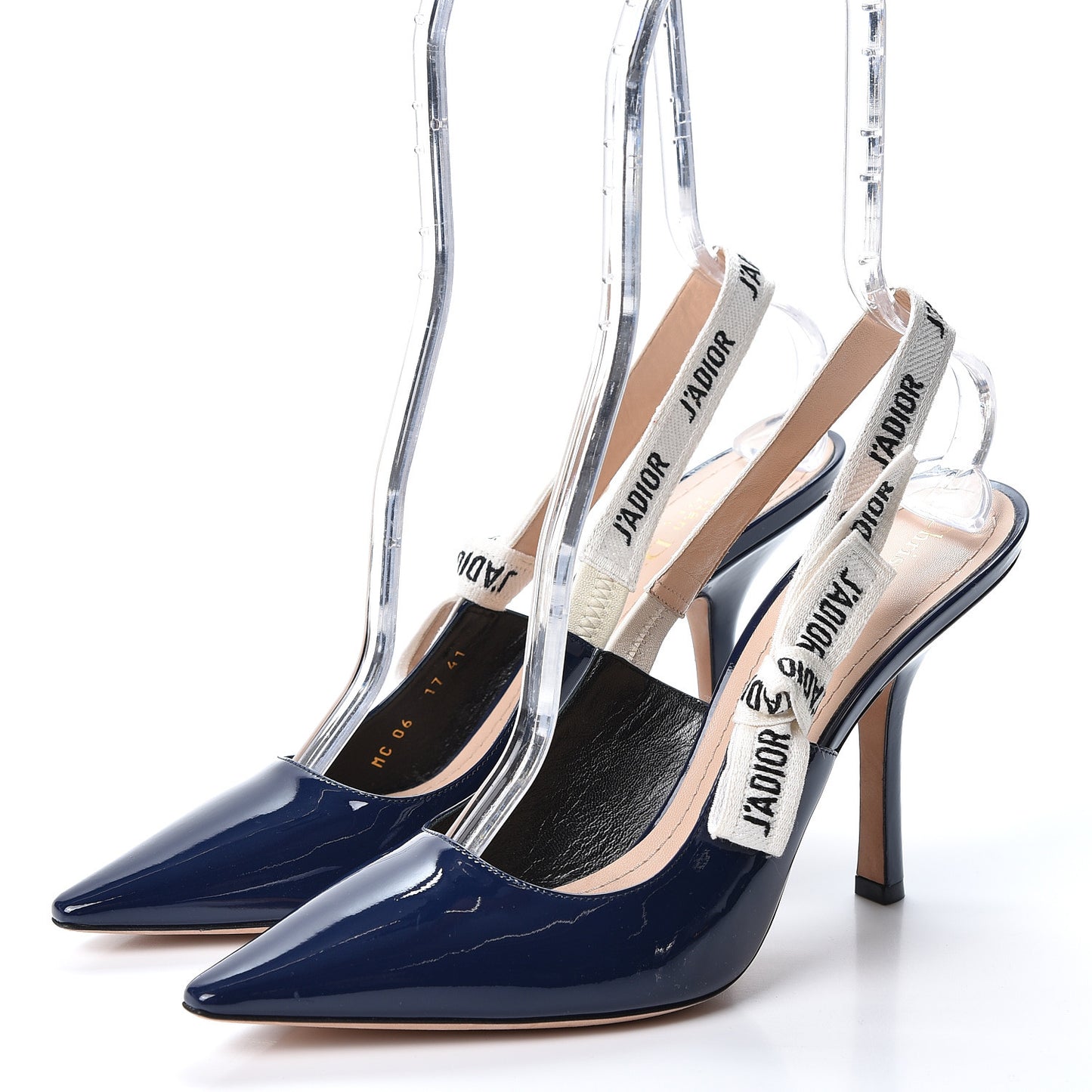 Patent Ribbon J'Adior Slingback 100mm Pumps 41 Blue