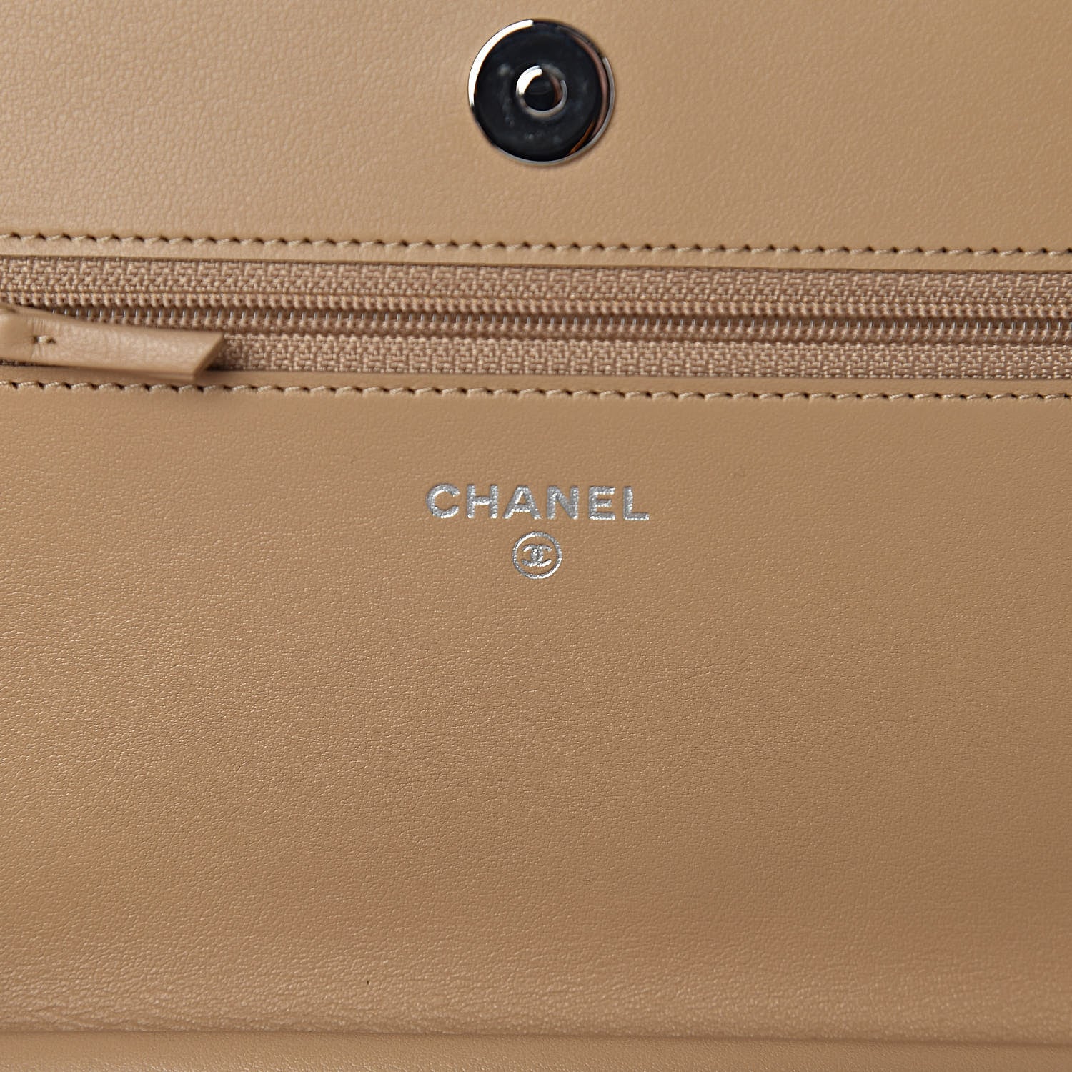 Chanel Caviar Quilted Boy Wallet On Chain WOC Beige 6 of 12