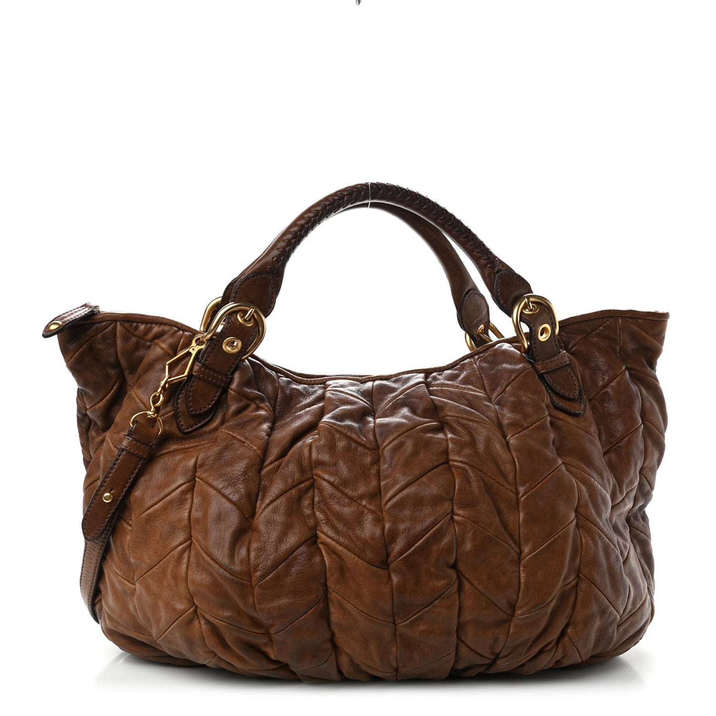 Nappa Large Patchwork Tote Brown