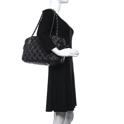 Chanel Nylon Quilted Tweed Stitch Bubble Camera Case Black 2 of 10