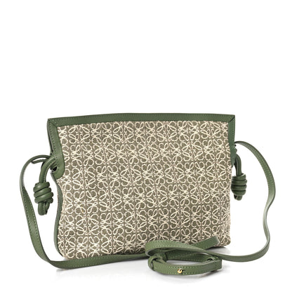 Loewe Jacquard Anagram Calfskin Mini Flamenco Knot Clutch Avocado Green 3 of 8