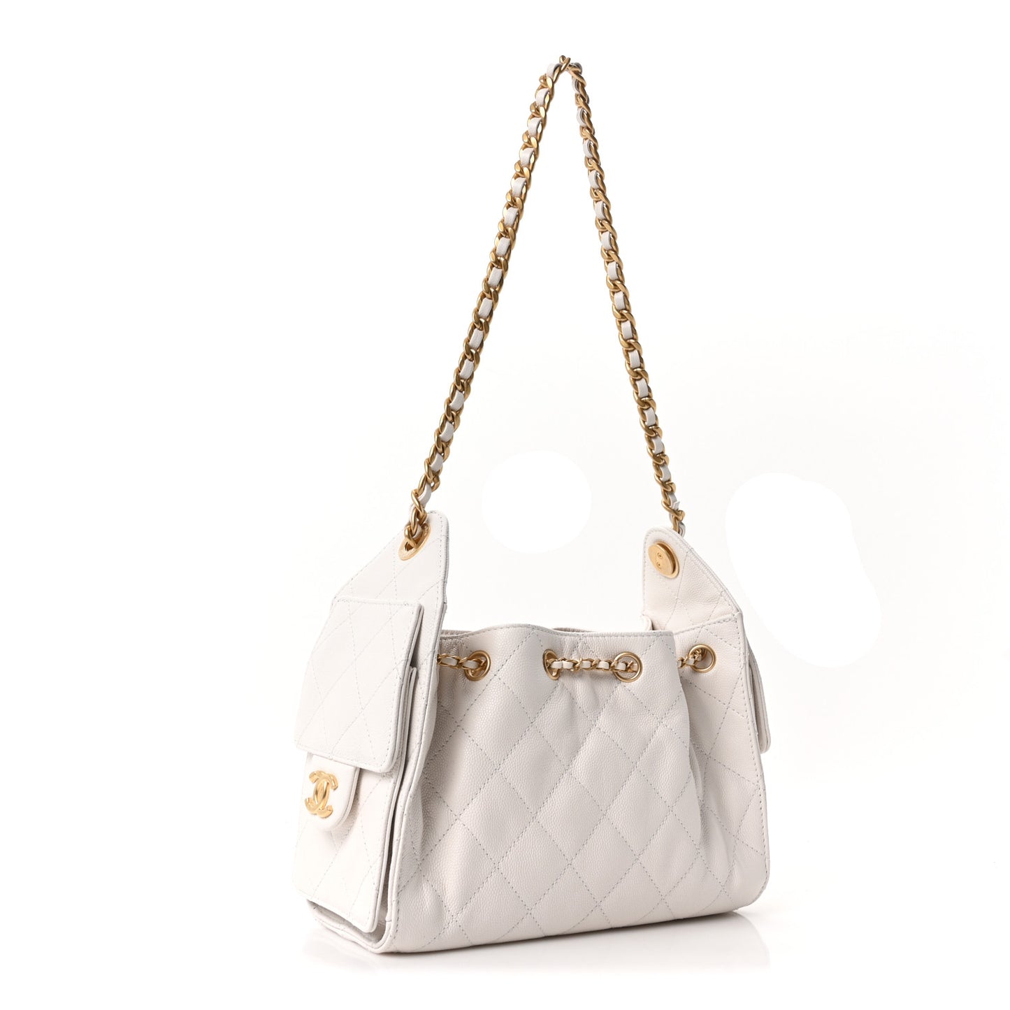 Caviar Quilted Mini Chanel 25 Handbag White White