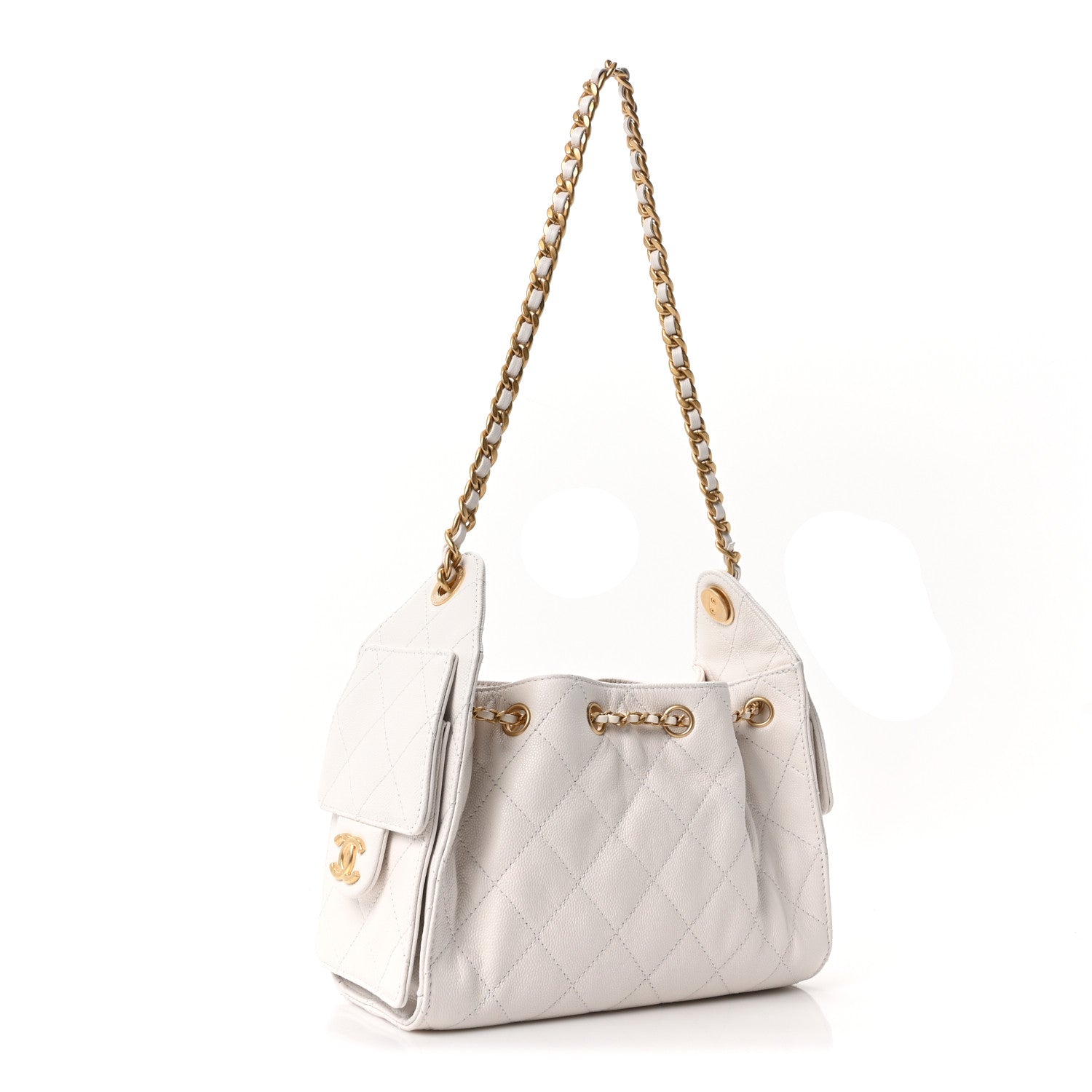 Chanel Caviar Quilted Mini Chanel 25 Handbag White White 3 of 11