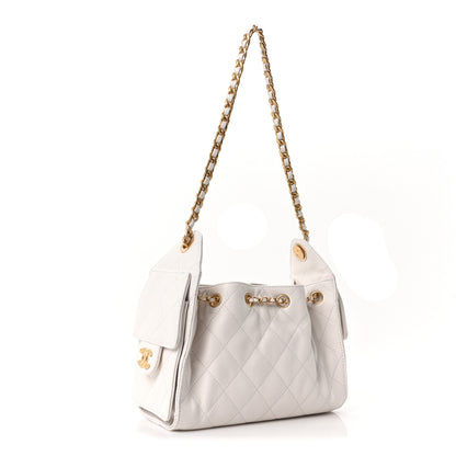 Chanel Caviar Quilted Mini Chanel 25 Handbag White White 3 of 11