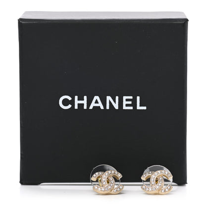 Chanel Crystal Timeless CC Earrings Light Gold 5 of 5