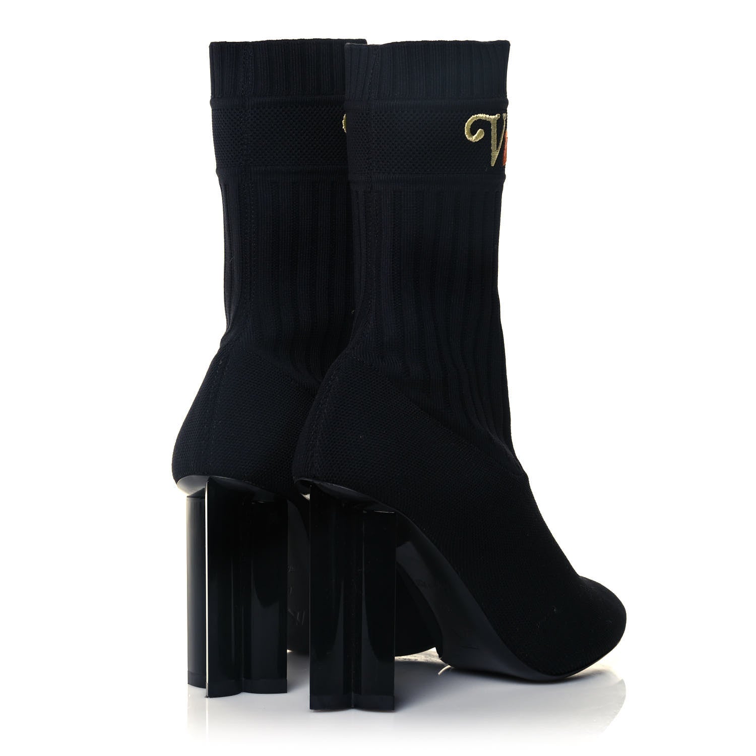 Louis Vuitton Stretch Fabric New Wave Silhouette Ankle Boots 37 Black 4 of 9