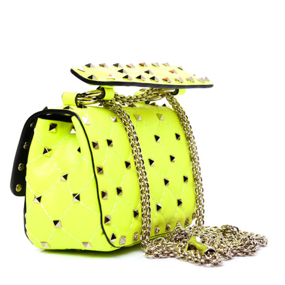 Valentino Garavani Calfskin Micro Rockstud Spike Shoulder Bag Lime 3 of 11