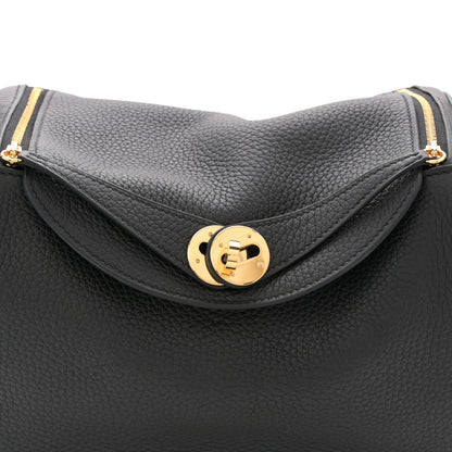 Hermes Taurillon Clemence Lindy 26 Black 8 of 10