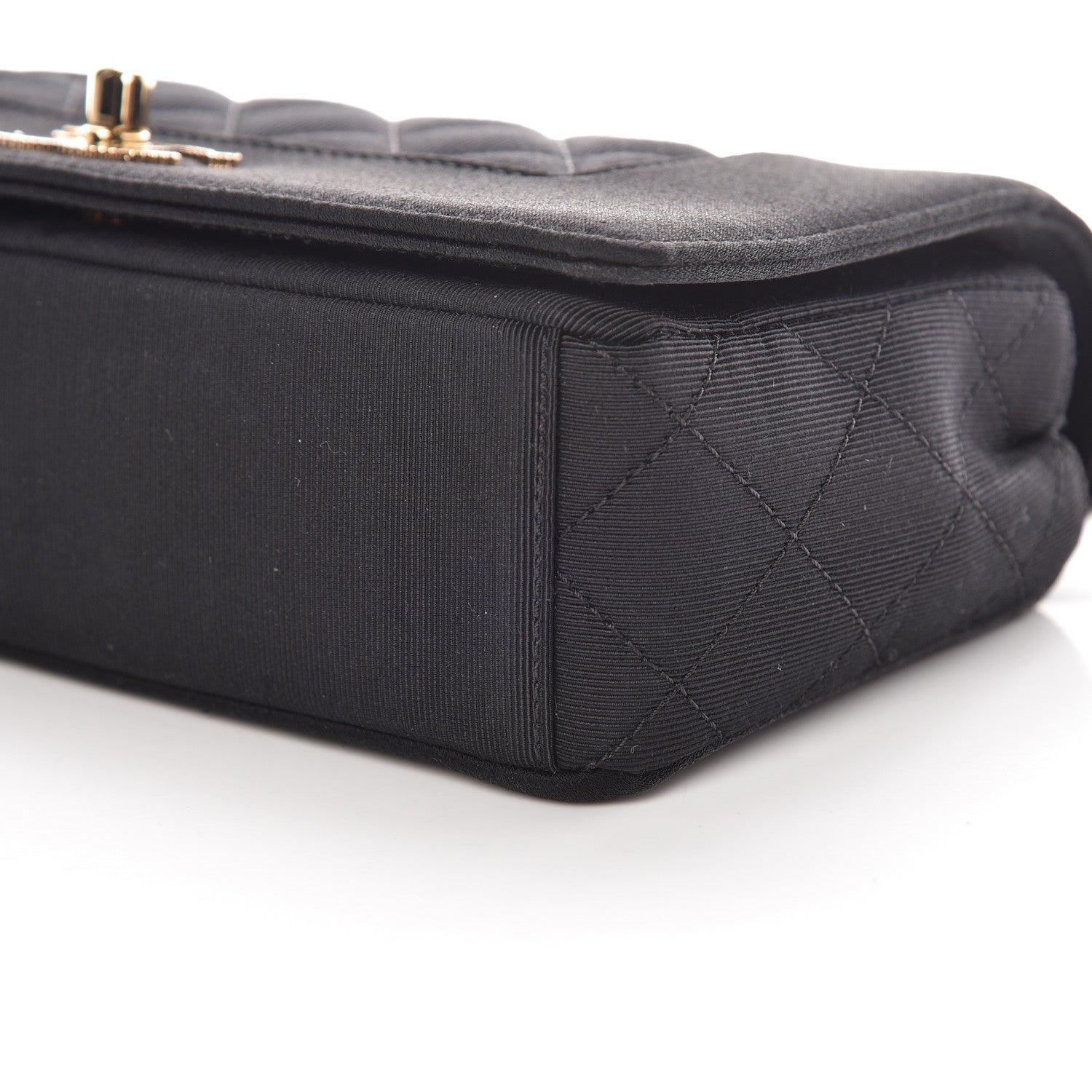 Chanel Grosgrain Satin Quilted Small Vintage Mademoiselle Flap Black 6 of 10