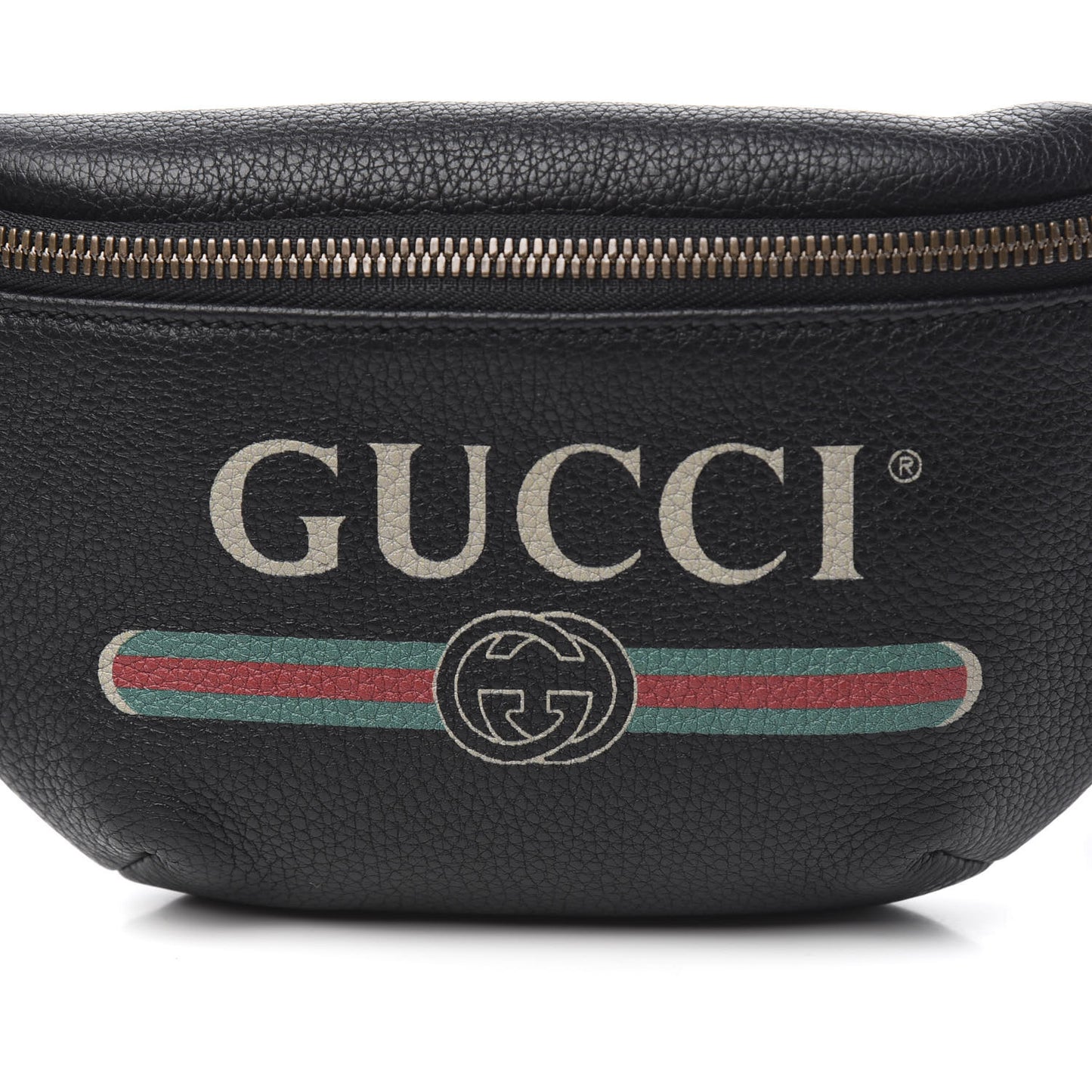 Grained Calfskin Small Logo Belt Bag Black