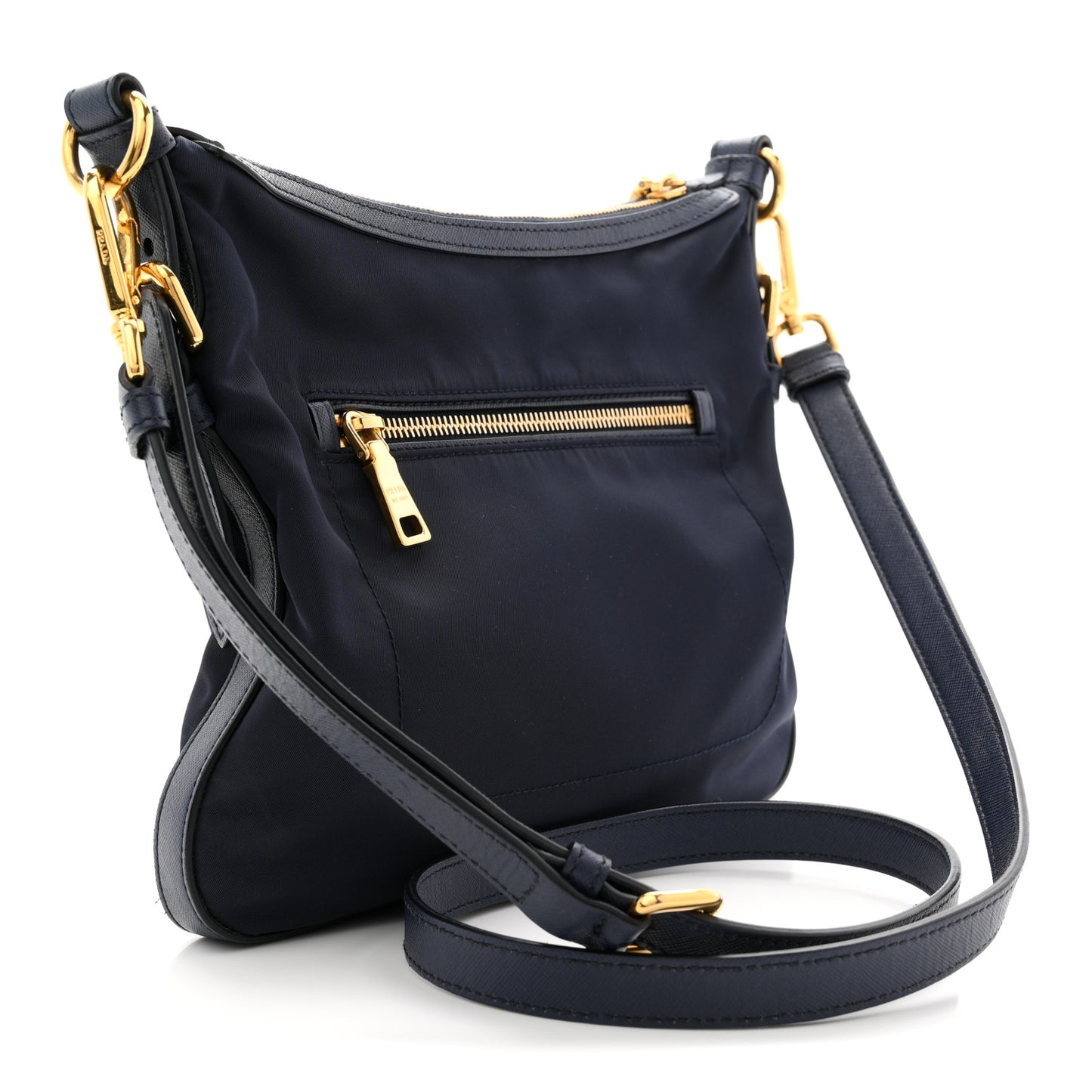 Tessuto Nylon Saffiano Small Crossbody Bag Navy