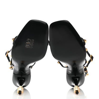 Valentino Garavani Goatskin Rockstud Sculpted Heel Ankle Strap 100mm Pumps 38.5 Black 5 of 7