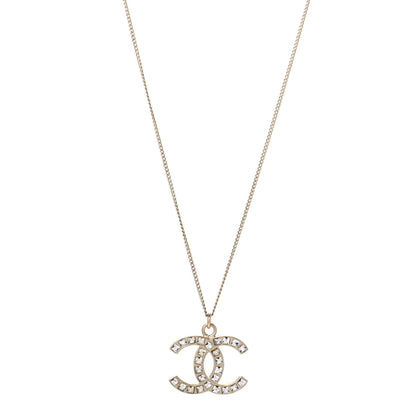 Chanel Baguette Crystal CC Necklace Light Gold 1 of 4