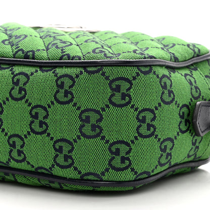 Gucci Monogram Multicolor Matelasse Diagonal Small GG Marmont Chain Shoulder Bag Green Blue 10 of 10